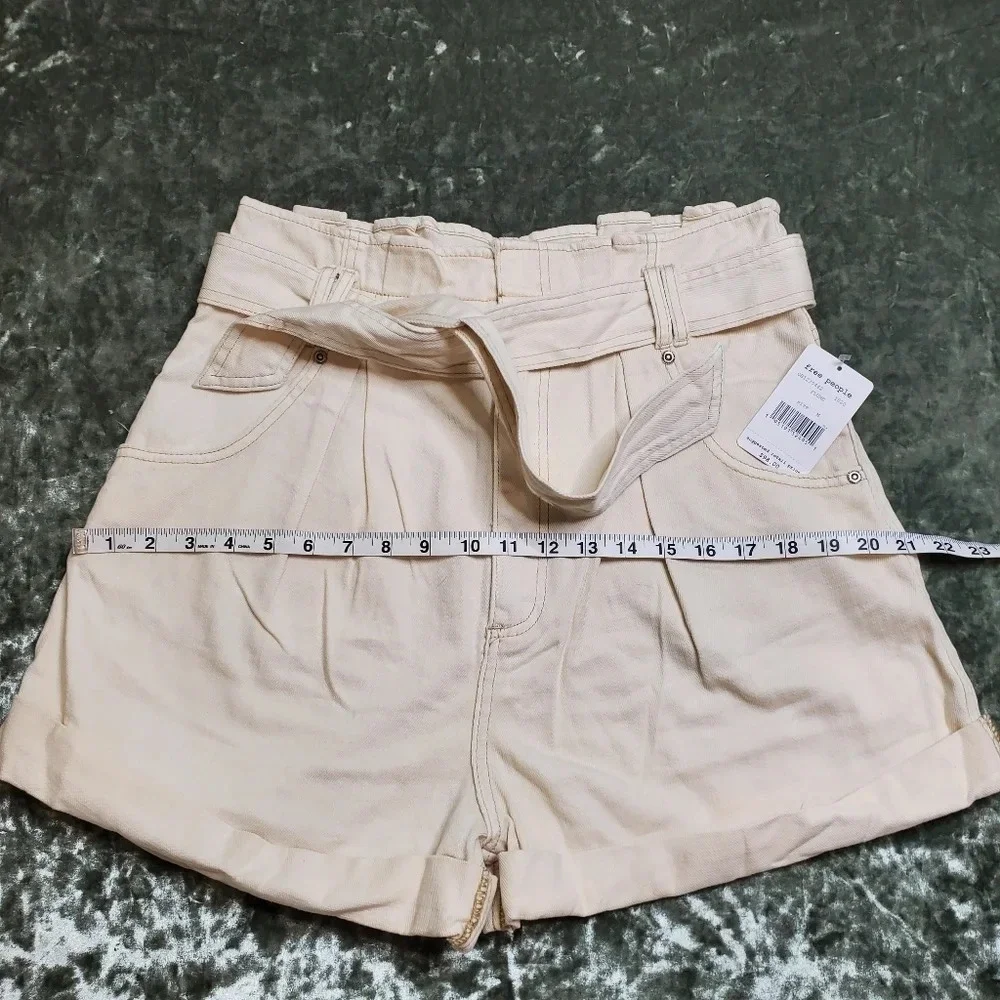 Free People Nova Denim Paperbag Shorts‎ Plume